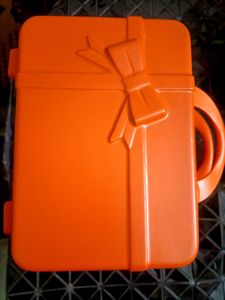 Orange Bow vanity suitcase