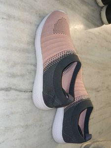 Stylish Pink & Grey Slip-On Sneakers