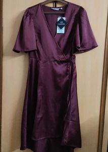 Elegant Satin Wrap Dress