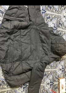 Men's Grey Hooded Puffer Jacket