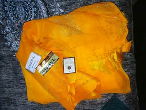 Stunning Yellow Saree with Sparkle