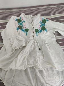 short pure cotton floral kurti
