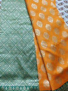 orange Banarasi Silk Saree
