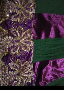 Elegant Purple and Green Embellished Kurta