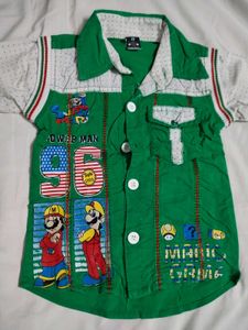 Kids Mario Themed Shirt and Pants Set