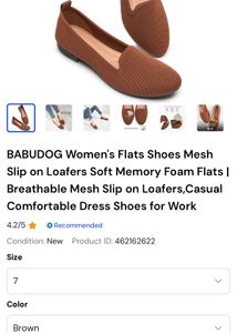 Comfortable Brown Knit Flats