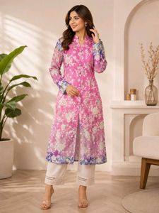 FRONT SLIT CUT KURTA (Floral Pattern) 🩷