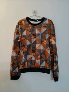 Geometric Print Crew Neck Sweatshirt
