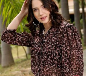 Chic Floral Print Sheer Top