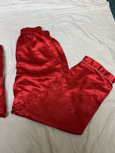 Red Satin Pajama Set