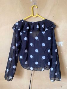 Polka Dot Ruffle Blouse