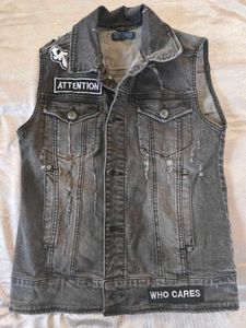 Denim Vest with Patches