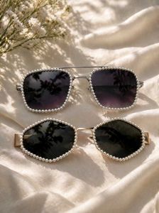 Pearl Embellished Sunglasses Set