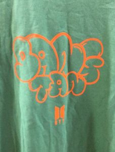 BTS BT21 Characters Oversized Olive Green T-shirt