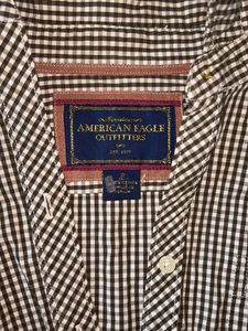 women office look check shirt