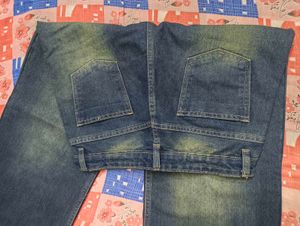 Stylish Wide Leg Blue Jeans