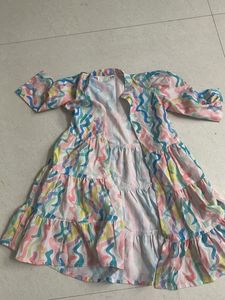Cute Ruffled Dress with Colorful Print