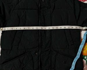 Black Padded Hooded Winter Jacket