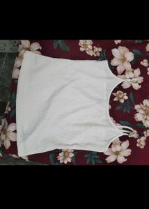 White Spaghetti Strap Crop Top