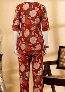 Red Floral coord Set