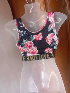 Floral Print Sports Bra Crop Top