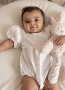 cream infant romper from anko features embroidered