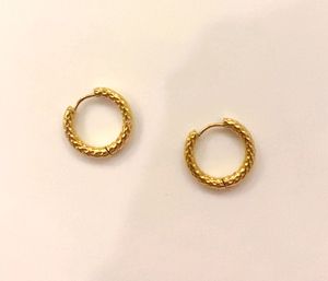 New Textured Gold Hoop Earrings
