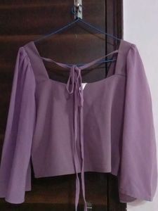 Stylish Lavender Puff Sleeve Top
