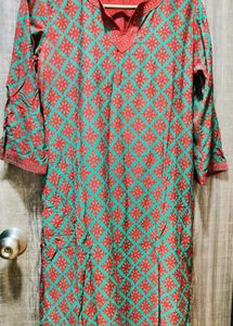 Westside Brand Kurta In Maroon And Green