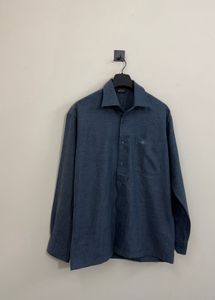 Classic Men's Blue Button-Up Shirt