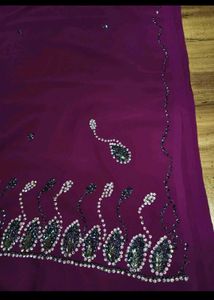 Embellished Purple Saree