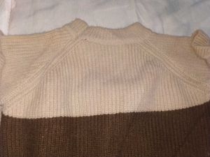 Brown &amp; Beige Ruffle Yoke Sweater 🧸