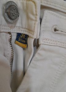 Cream Casual Trousers For Men