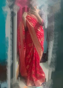 Red Pure Katan Silk Banarasi Saree