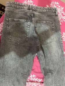 mid waist grey jeans from h n m