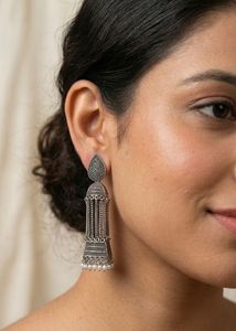 Oxidized Jhumka Earrings
