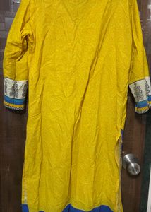 Vibrant Yellow Printed Kurta
