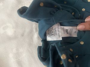 Girls Teal Polka Dot Dress