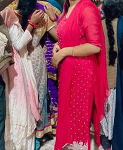 Embellished Magenta Suit