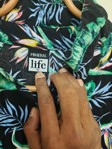 Tropical Print Sleeveless Mini Dress