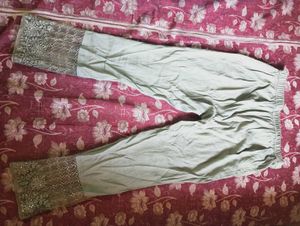 Anouk Women Olive Green Kurta Set