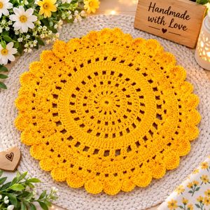 Handmade Crochet thalpos- Sunny Yellow