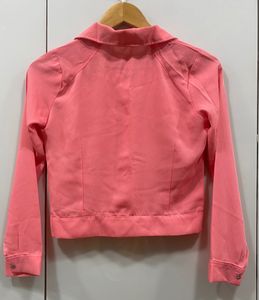 Women’s Crop Casual Peach Shirt