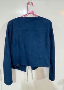 Stylish Blue Fringed Jacket