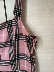H&amp;M Pink Plaid Mini Dress