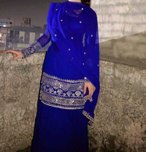 Royal Blue Embroidered Kurta Set