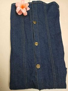 Women's White &amp; Blue Denim Shirt Dress | Belted |