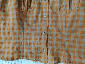 Cute Gingham Puff Sleeve Top