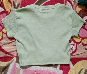 Stylish Sage Green Crop Top