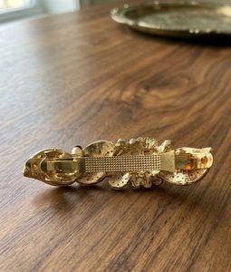 Traditional Antique Hair Barrette with Red Gem